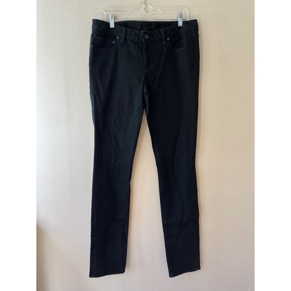 Tory Burch Sz 31 Black Super Skinny Slim Jeans Pants Pockets Logo - Picture 2 of 13